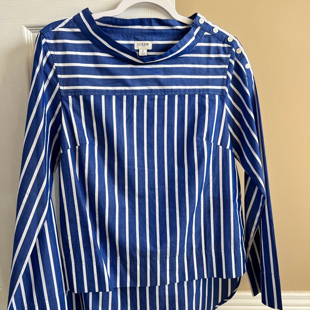 J. Crew Women’s Blue Striped Dress Shirt